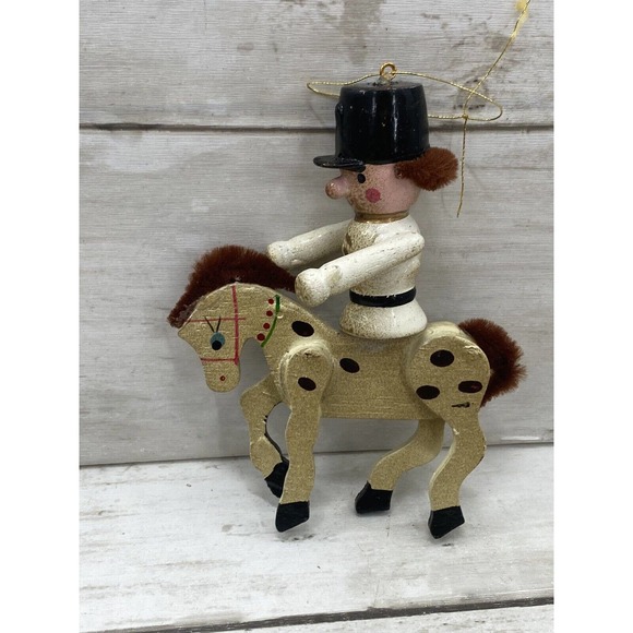 Vintage Toy Soldier Guard on Horse Folk Art Style Wooden Wood Hanging Ornament - Picture 12 of 12